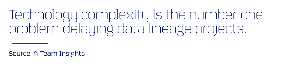 data lineage; data quality; technology complexity is the number problem delaying data lineage projects; a-team insights